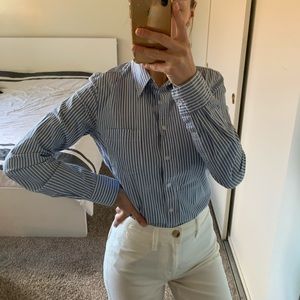 L.O.G.G by H&M Blue and White Striped Shirt